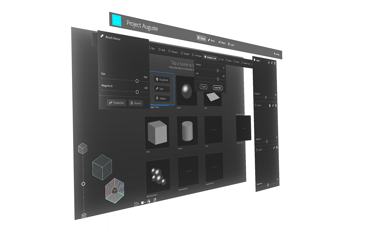 UI components in visual stacking order